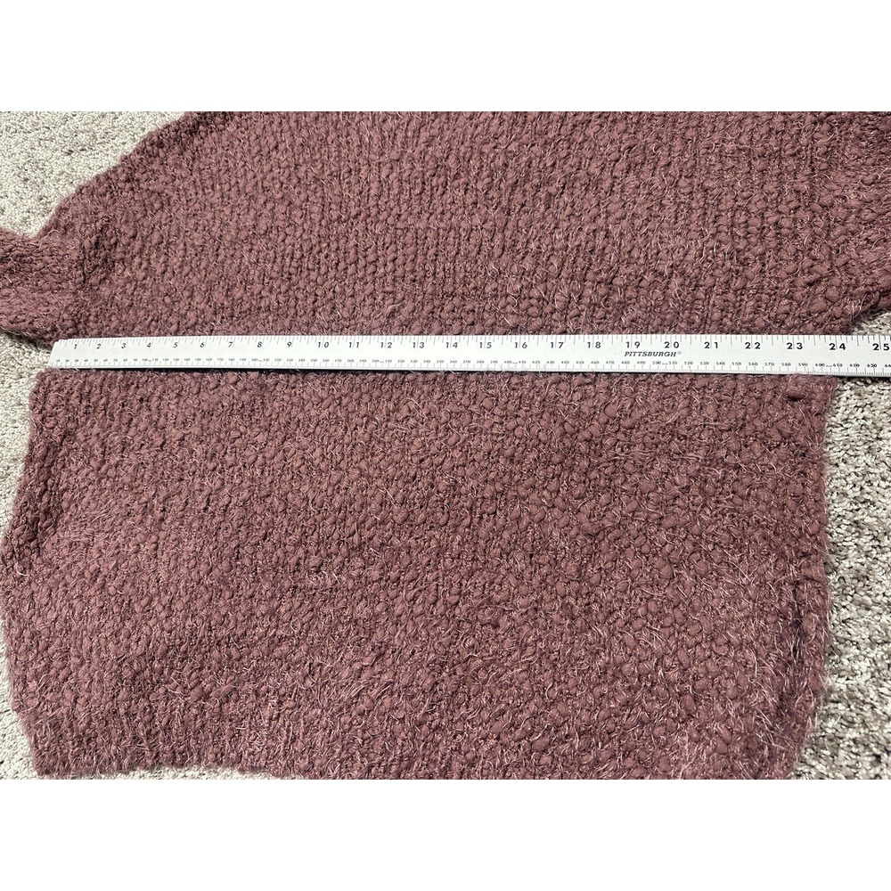 Altar'd State Fuzzy Eyelash Sweater Women's S/M‎ Rose' Mauve Oversized Boho Knit - Picture 10 of 11